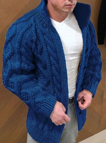 Anker - Casual Cardigan med Stående Krave