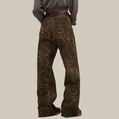 Teenna - Jeans med Leopardtryk