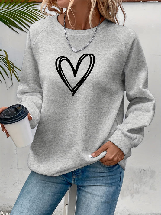 Yara - Hjerte Print Sweatshirt