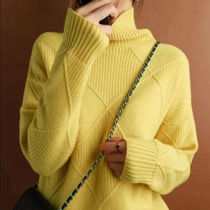 Isabella - Geometric Turtleneck Dame Trøjer