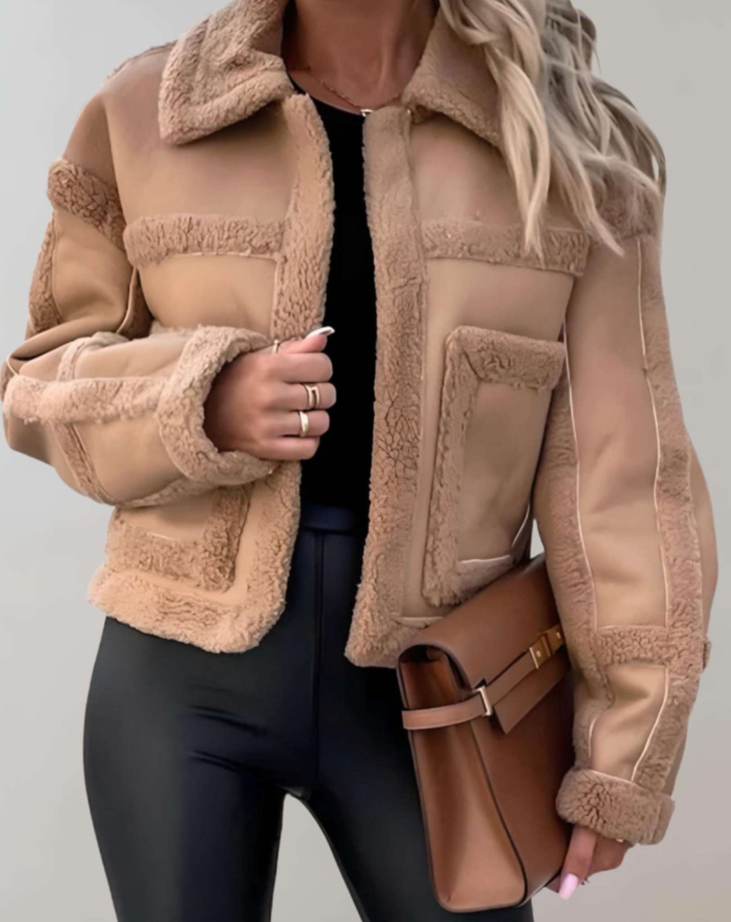 Raye - Shearling Lined Vinterjakke dame Åben Front