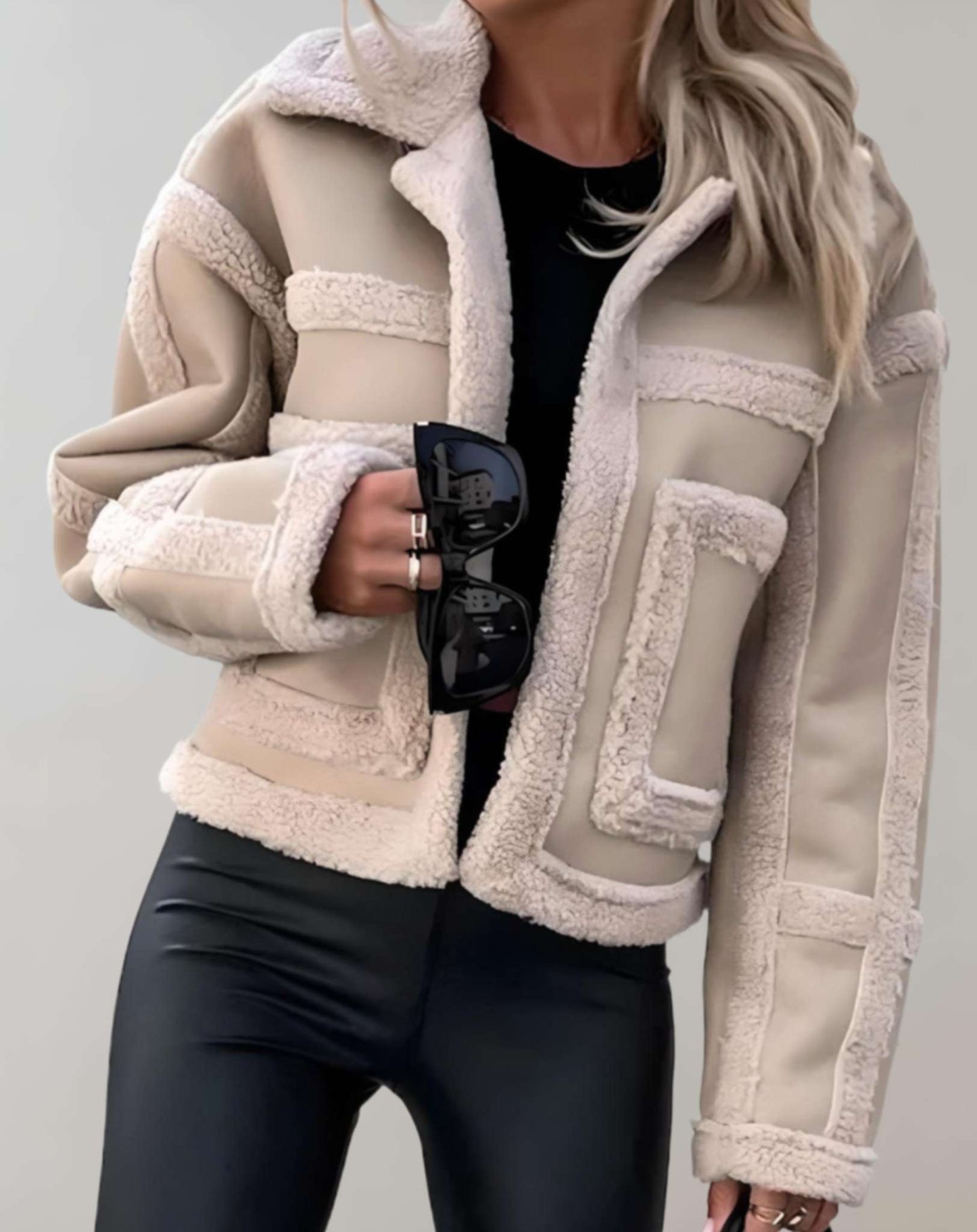 Raye - Shearling Lined Vinterjakke dame Åben Front