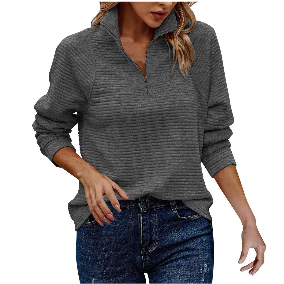 Sara - Casual Ribbet Pullover til kvinder