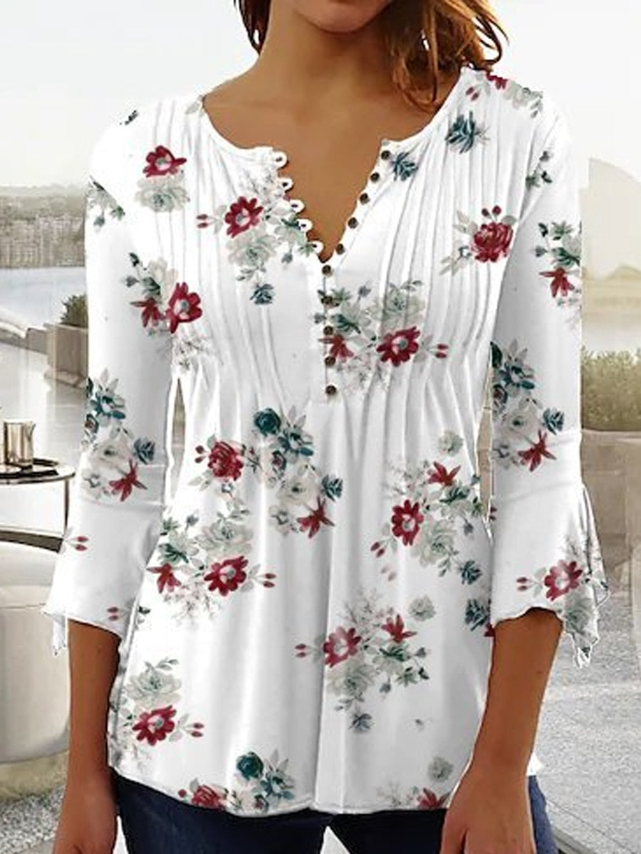 Inga | Blomsterprint Skjortebluse Dame