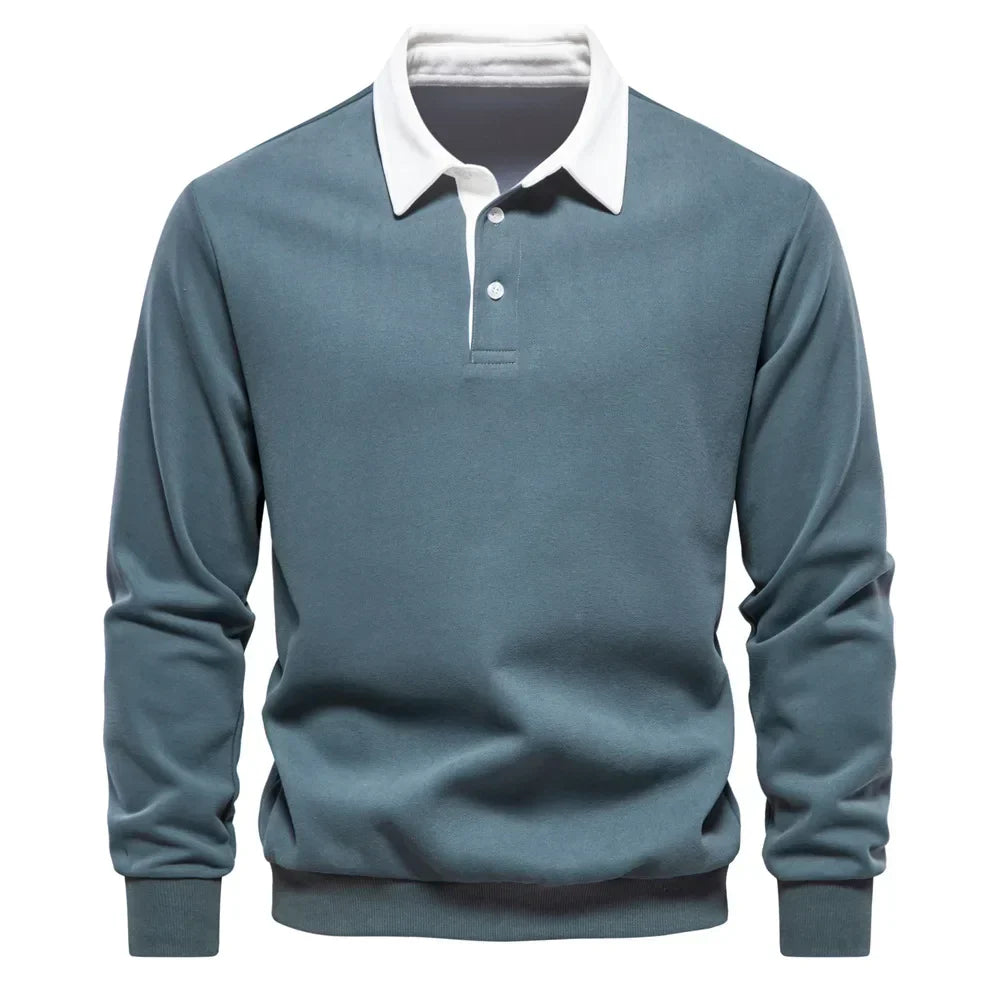 Asher - Sweatshirt med Polohals