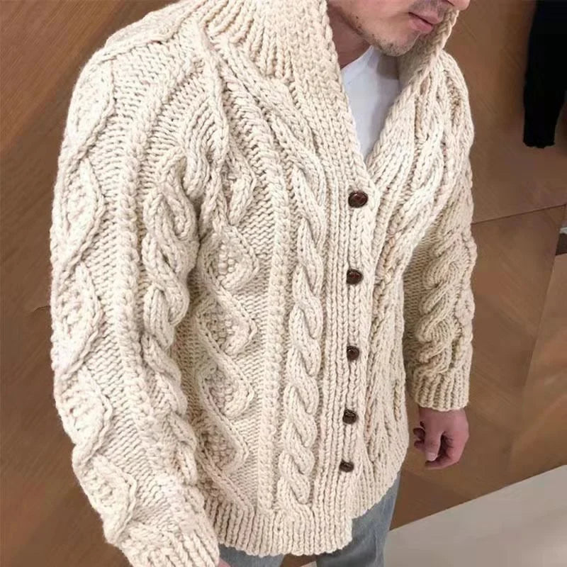 Anker - Casual Cardigan med Stående Krave