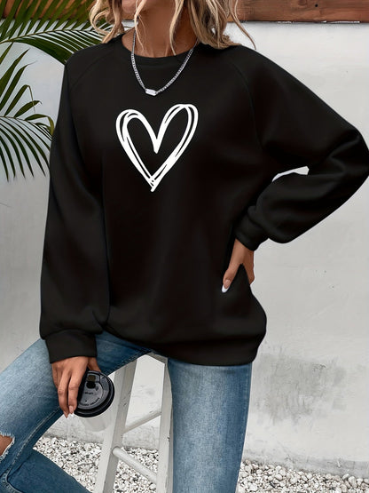 Yara - Hjerte Print Sweatshirt