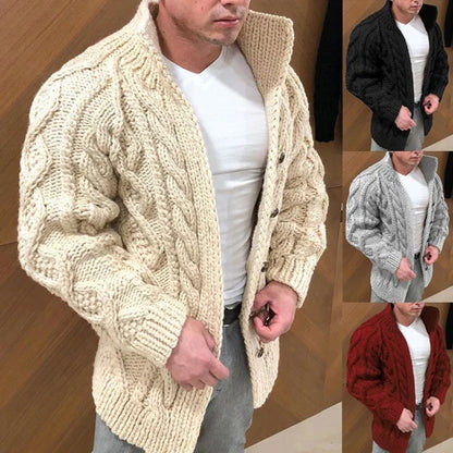 Anker - Casual Cardigan med Stående Krave