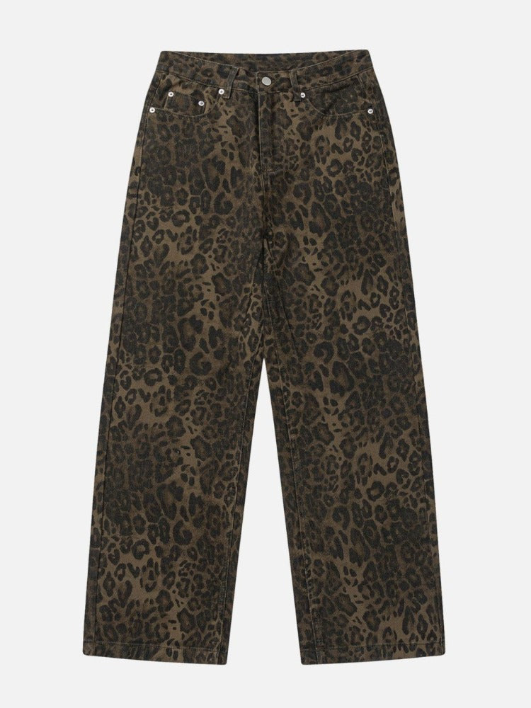 Teenna - Jeans med Leopardtryk