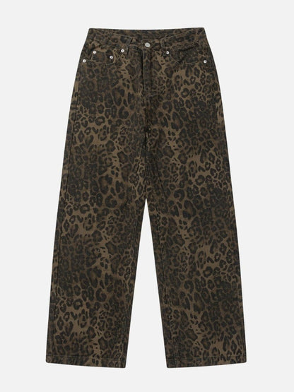 Teenna - Jeans med Leopardtryk