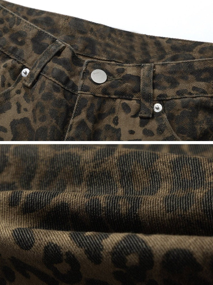 Teenna - Jeans med Leopardtryk