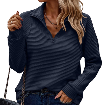 Sara - Casual Ribbet Pullover til kvinder