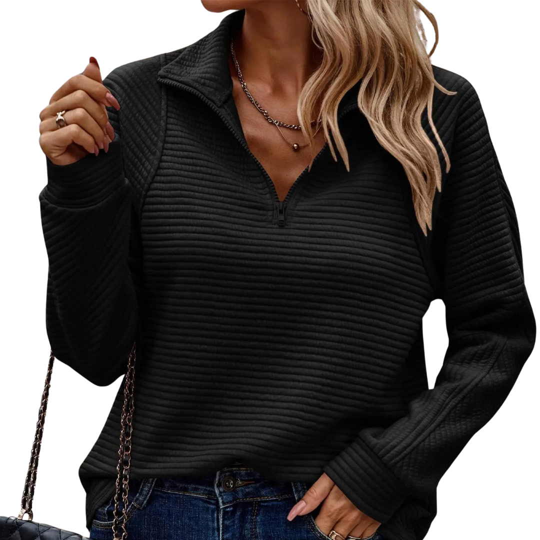 Sara - Casual Ribbet Pullover til kvinder