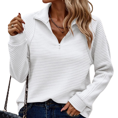 Sara - Casual Ribbet Pullover til kvinder