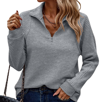 Sara - Casual Ribbet Pullover til kvinder